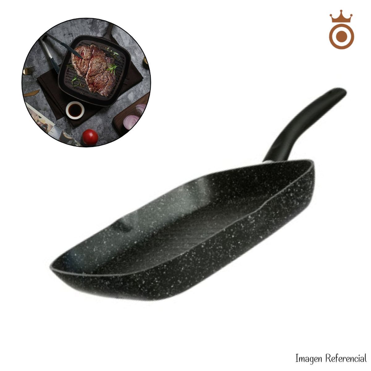 FINEZZA - Sarten Finezza Ultragranito de 28 cm con Tapa 3 Piezas FZ-P380TM