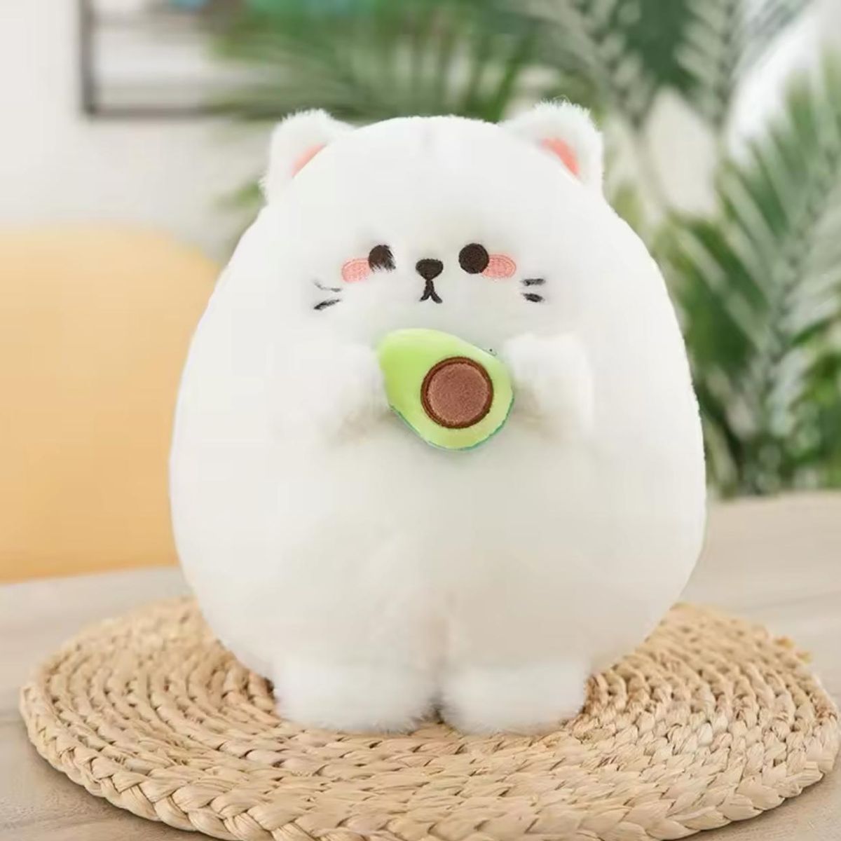 GENERICO - Peluche Gatito blanco con aguacate