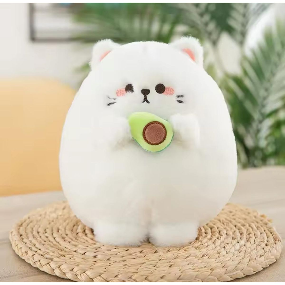 GENERICO - Peluche Gatito blanco con aguacate