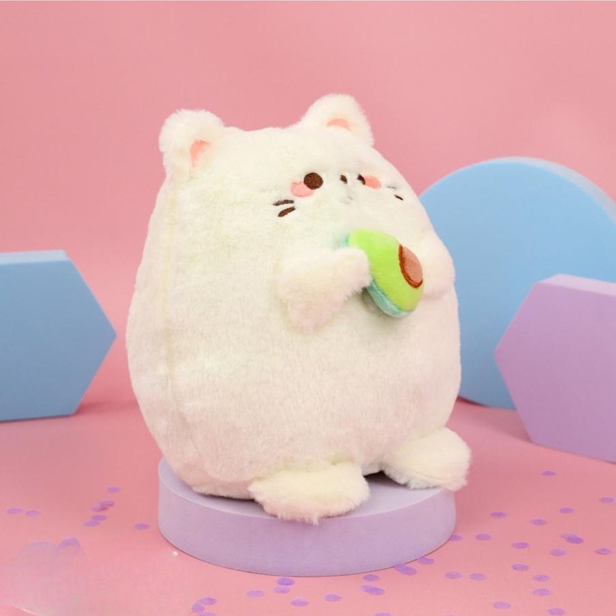 GENERICO - Peluche Gatito blanco con aguacate