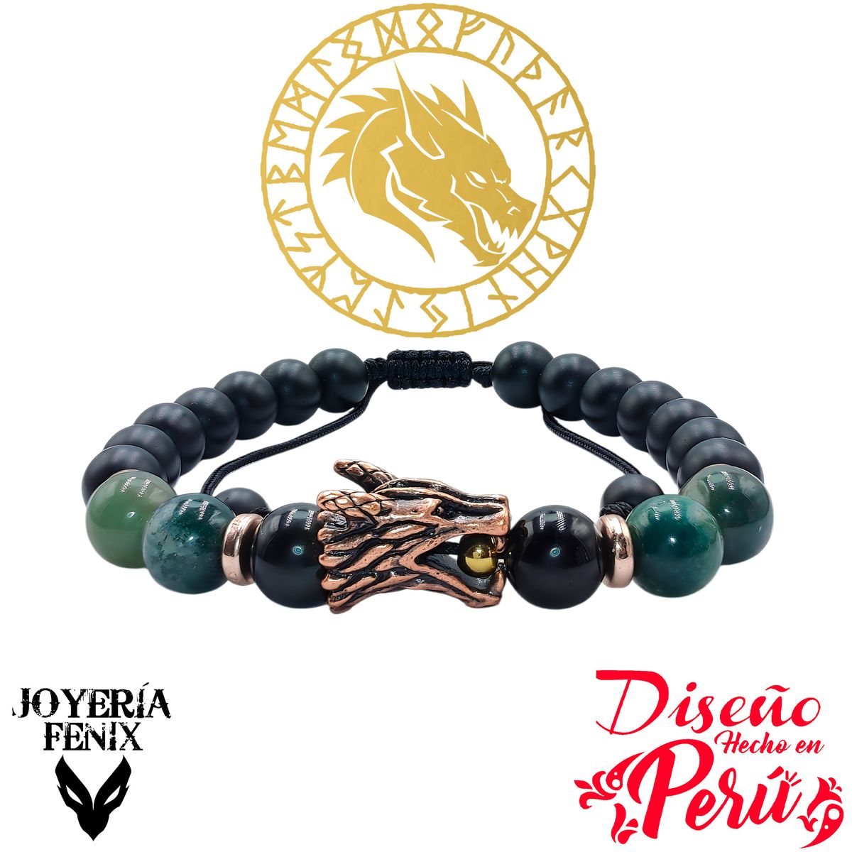 JOYERIA FENIX - Pulsera Piedra Natural Dragón - Joyeria Fenix