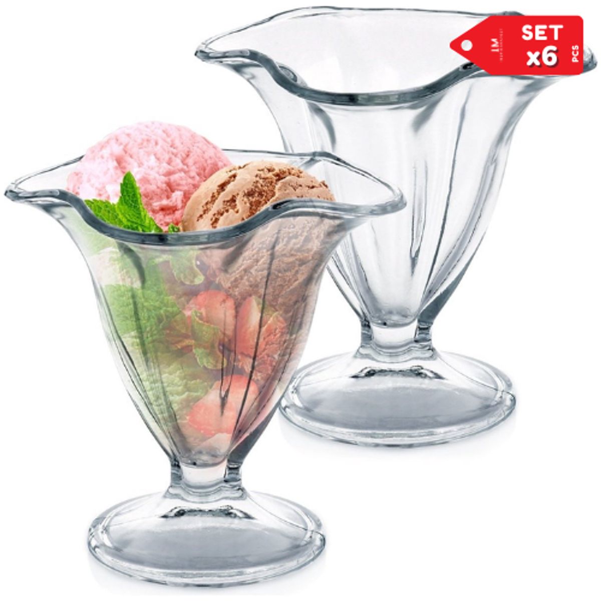 INSPIRA MARKET - Copa Cono para Helado Postre Set x6