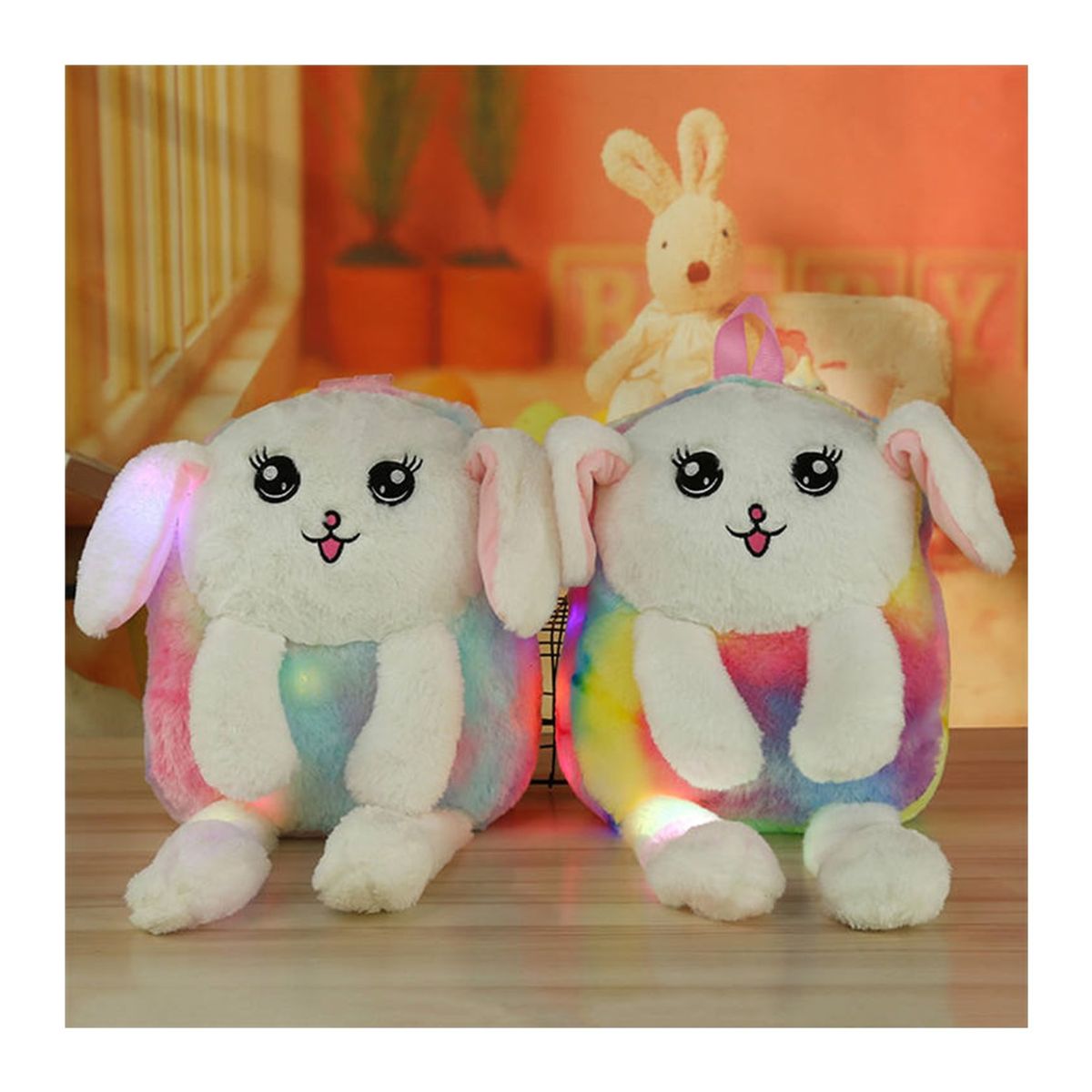 GENERICO - Mochila de Peluche Infantil Conejito Multicolor Para Niñas