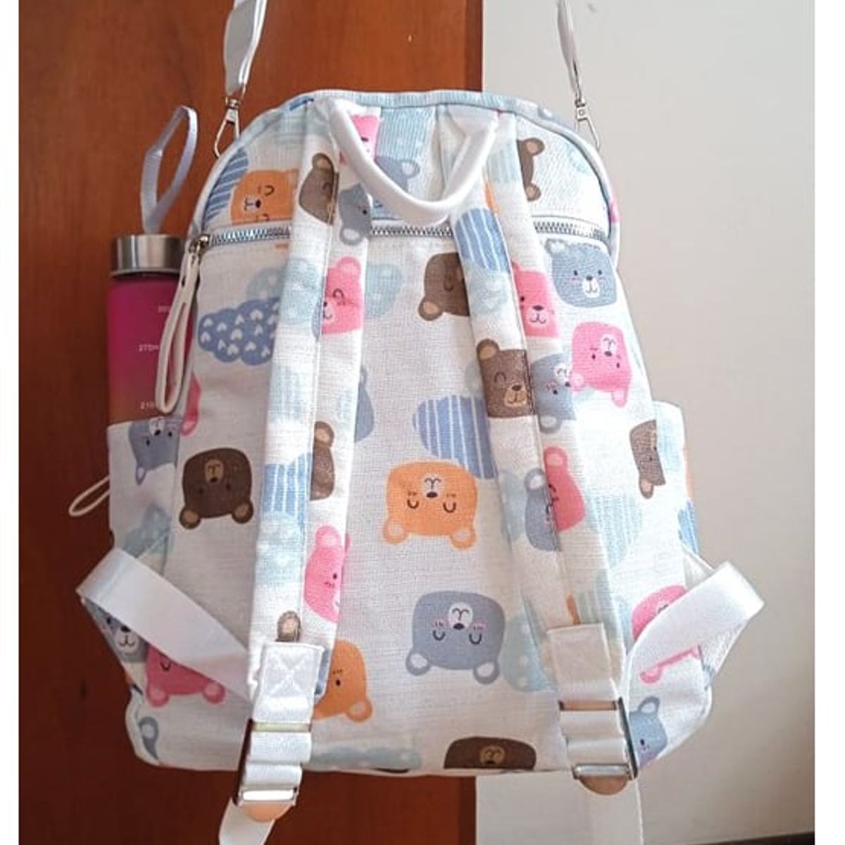 GENERICO - Mochila Casual Estampada Ositos con Llavero Moderna y Versátil