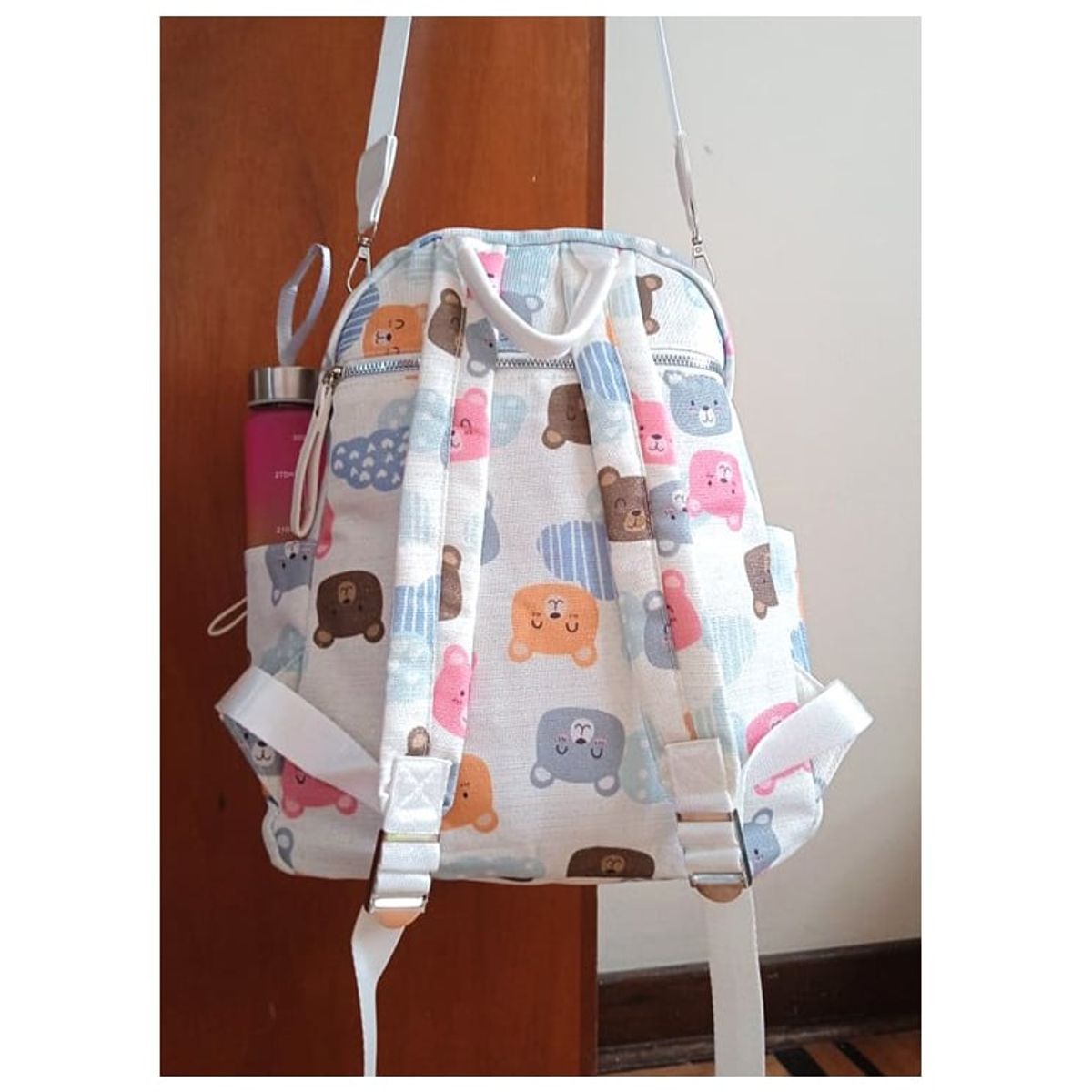 GENERICO - Mochila Casual Estampada Ositos con Llavero Moderna y Versátil