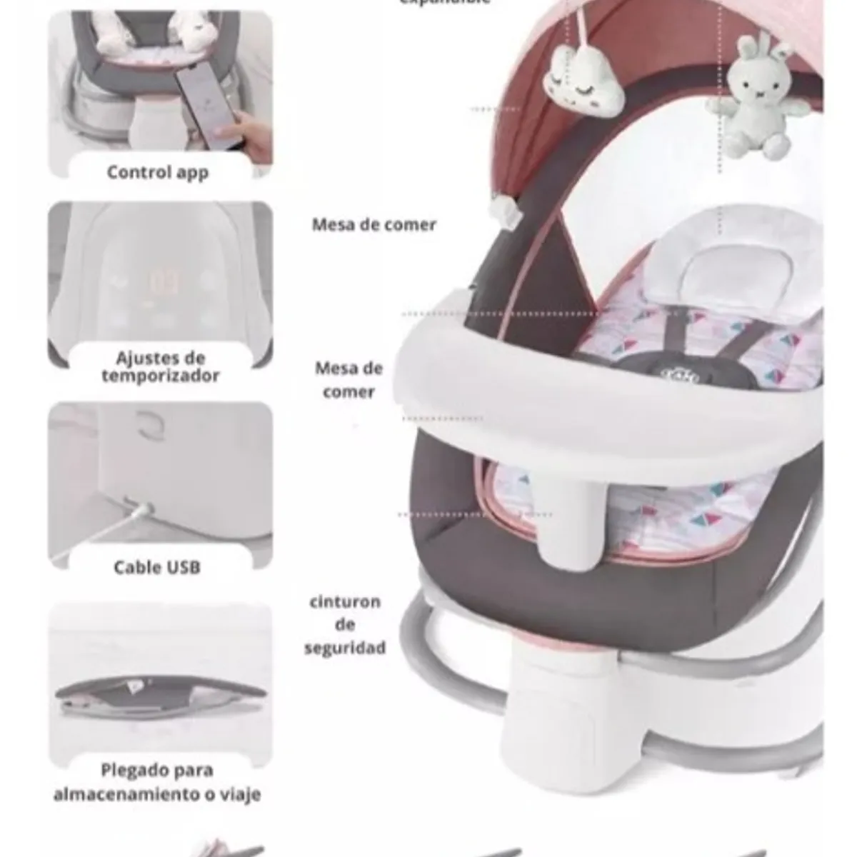 BESTWAY - Mecedora Para Bebe Desde Recien Nacido A 36 Meses (4 en 1)