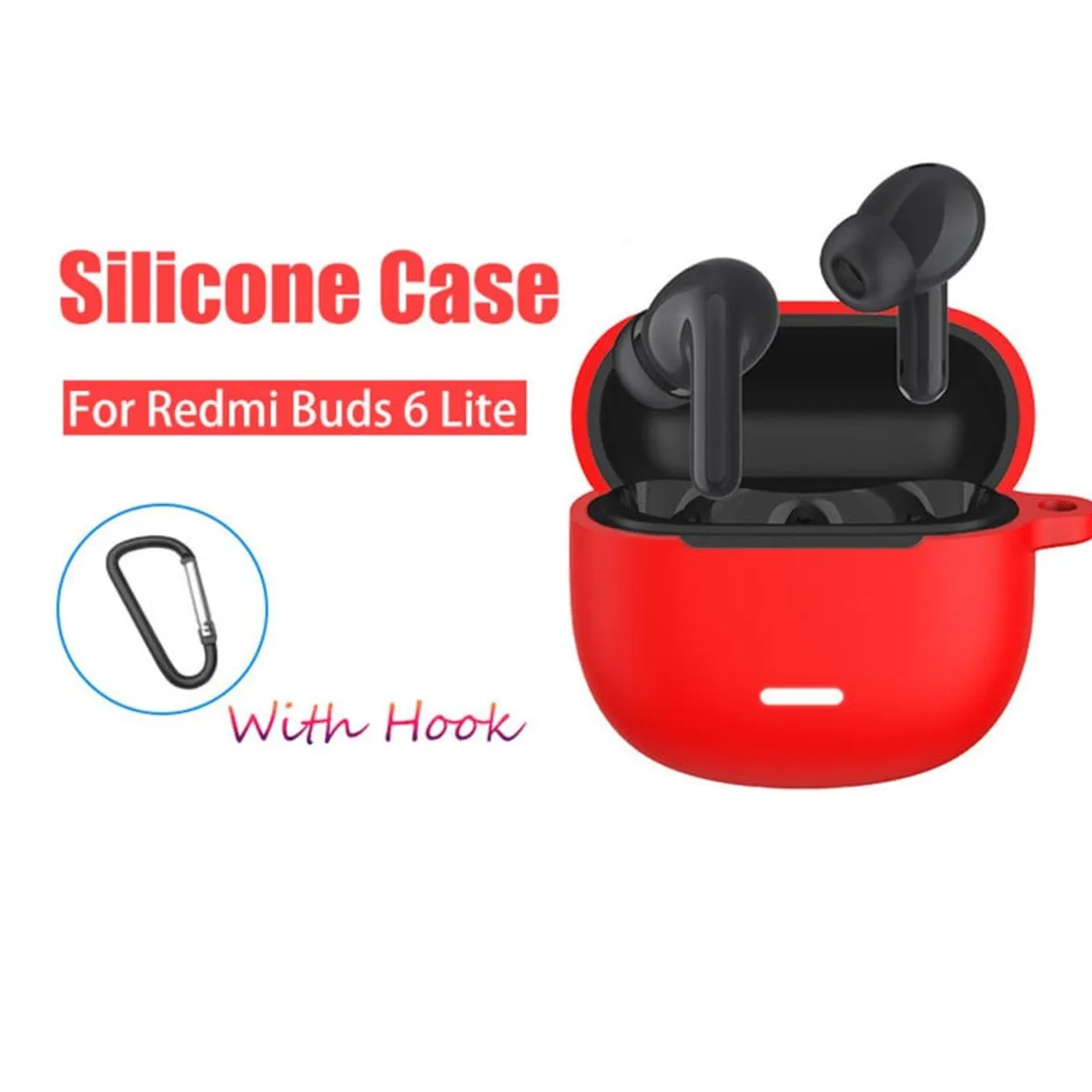 CASE - Funda Silicona Para Audifono Xiaomi Redmi Buds 6 Lite - Rojo