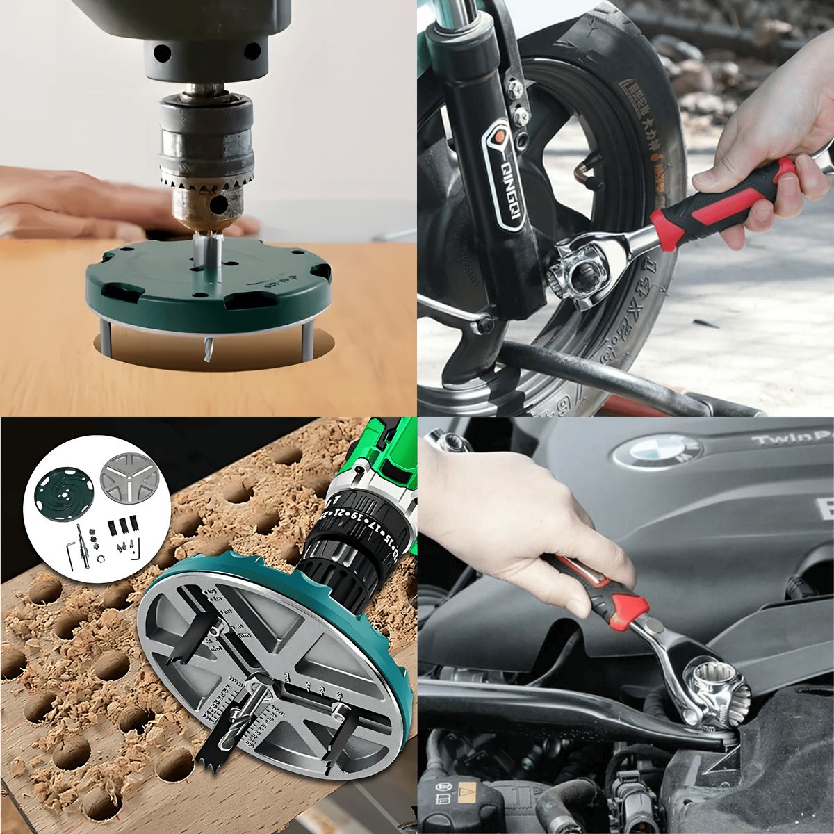 ROSH - Adaptador Sierra Perforado + Llave 48 en 1 – Combo Versátil y Práctico