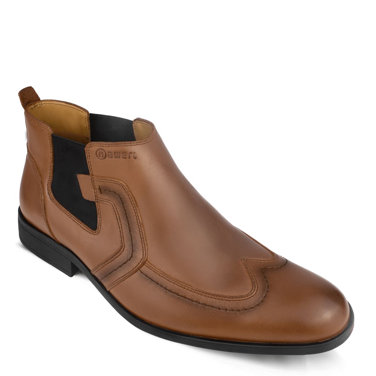 HAWERL - Botín Chelsea de Cuero Hombre Hawerl H635