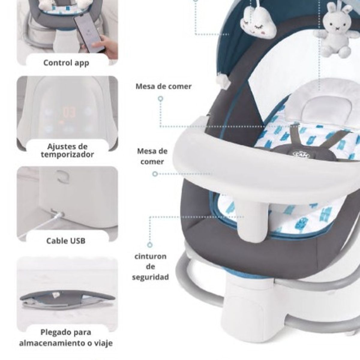 BESTWAY - Mecedora Para Bebe Desde Recien Nacido A 36 Meses (4 en 1)