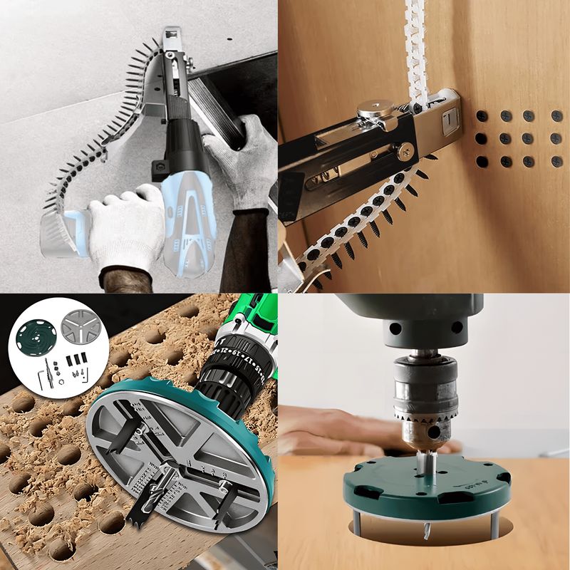 ROSH - Pack Adaptador Sierra Perforado + Adaptador Pistola de Clavos