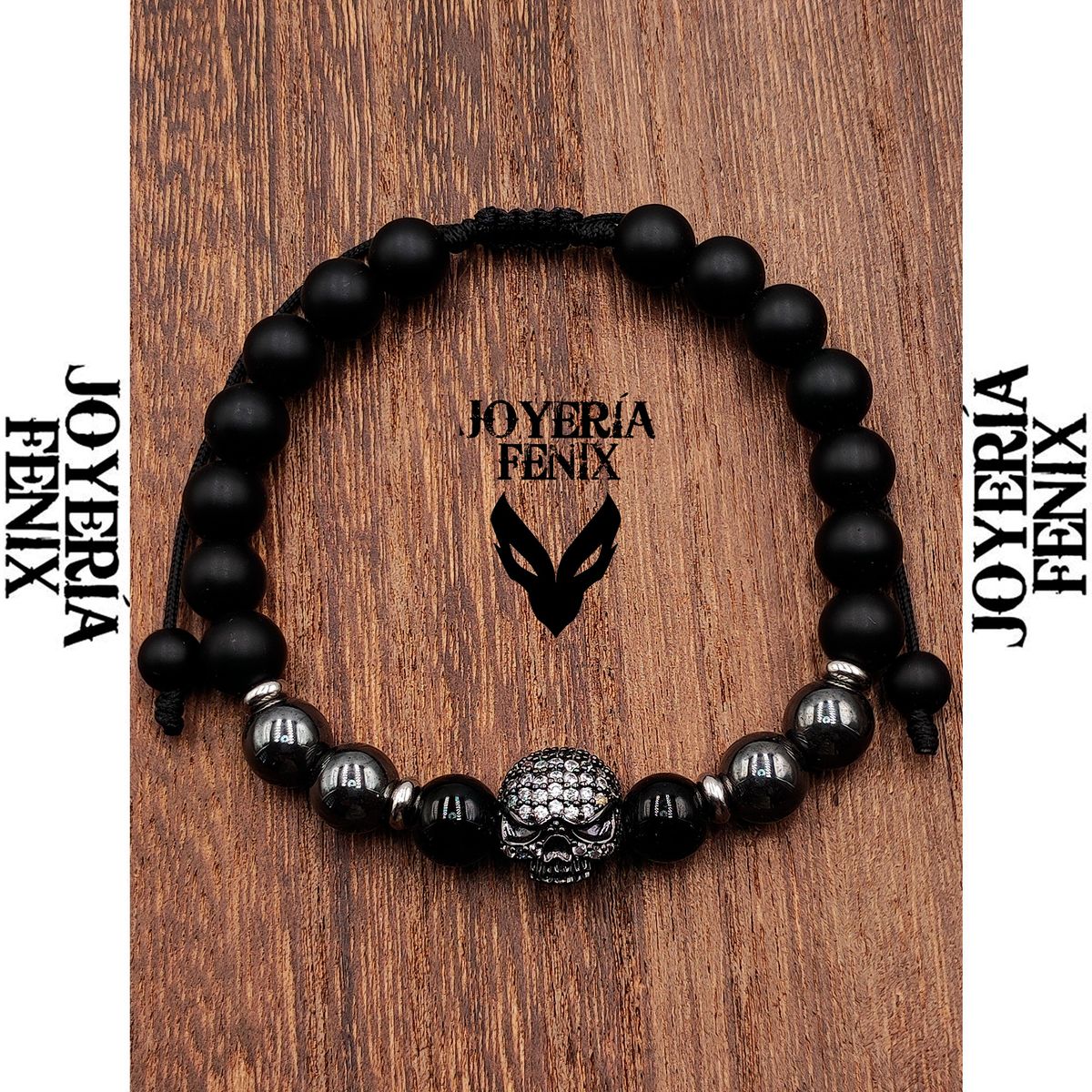 JOYERIA FENIX - Pulsera Piedra Natural Cráneo Zircón - Joyeria Fenix
