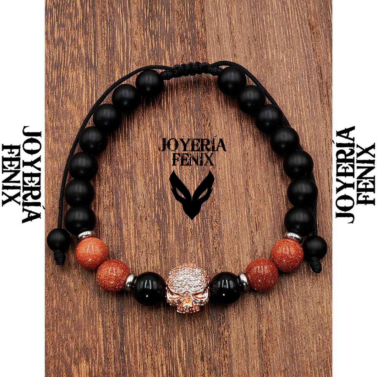 JOYERIA FENIX - Pulsera Piedra Natural Cráneo Zircón - Joyeria Fenix