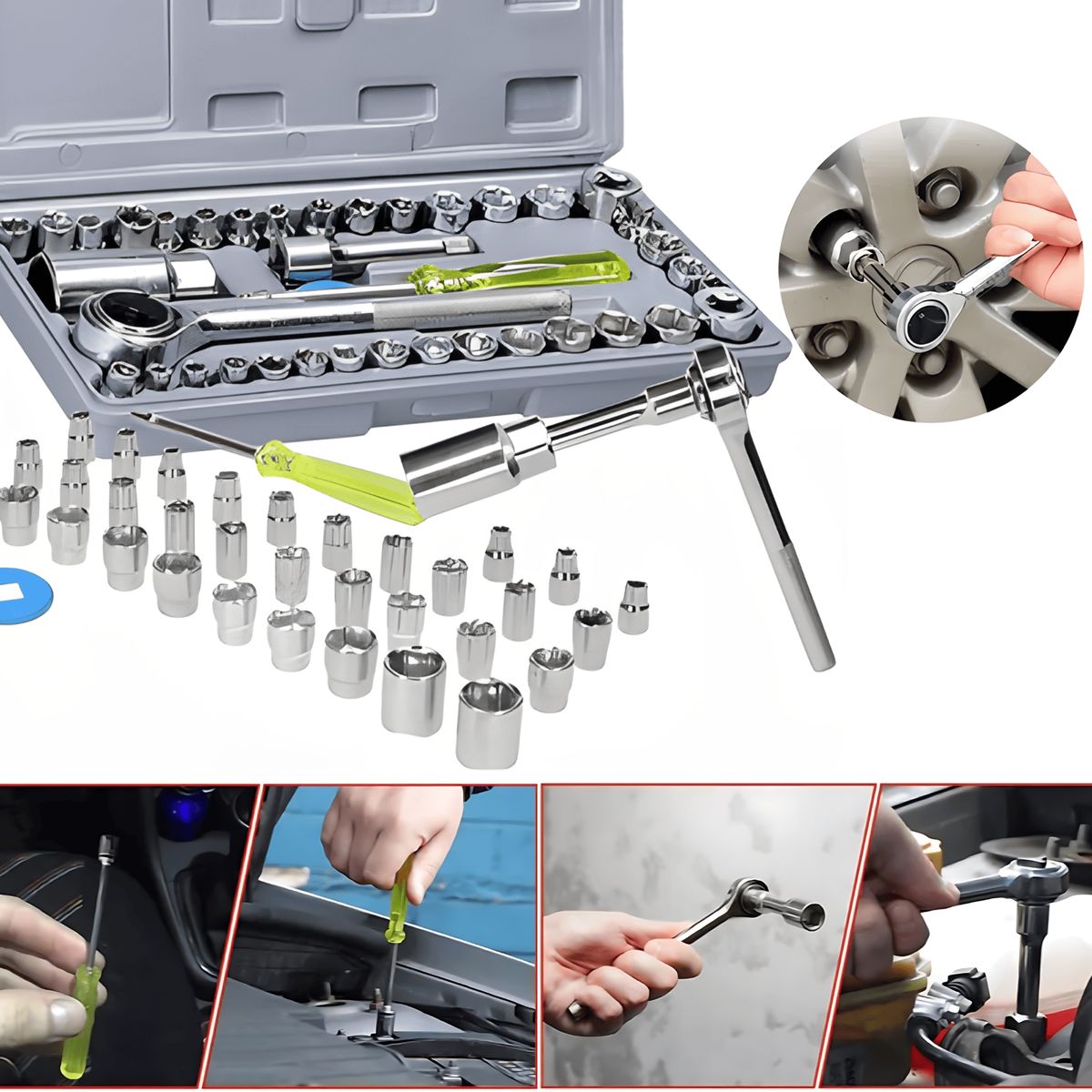 ROSH - Combo Pro: Juego de Dados 40 pzs. + Llave Gasfitería Alta Resistencia