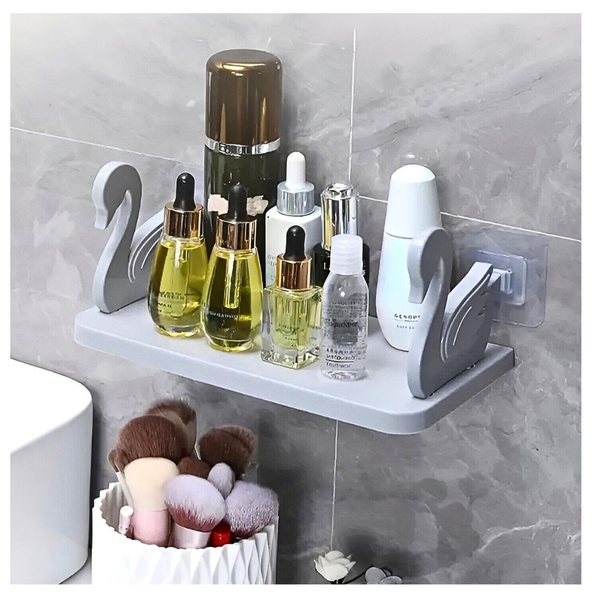 MINARI - Estante Repisa Flotante Organizador de Pared Cisne Plomo 371F