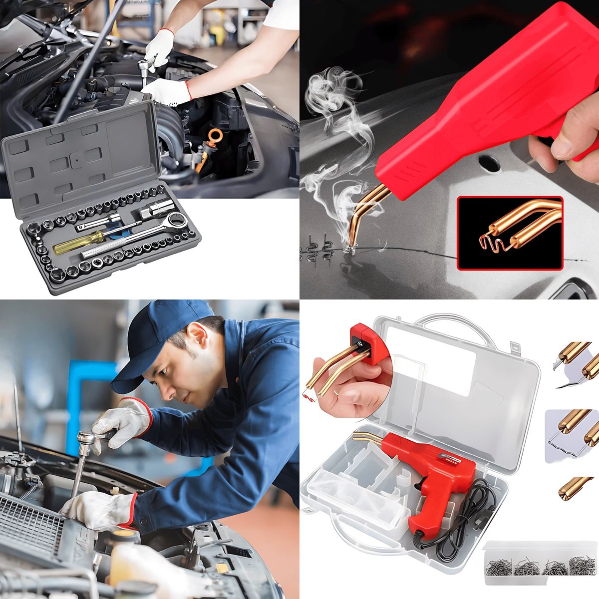 ROSH - Set Completo: Dados 40 Pz + Soldador de Plástico de Precisión