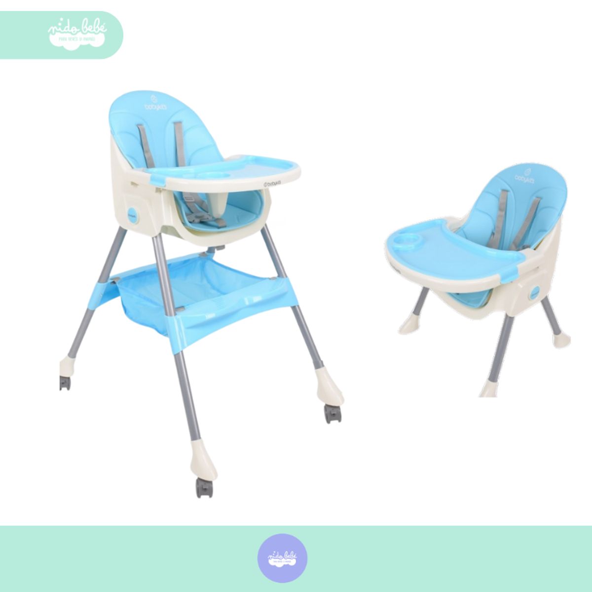 GENERICO - Silla De Comer doble altura modelo Demmie Blue