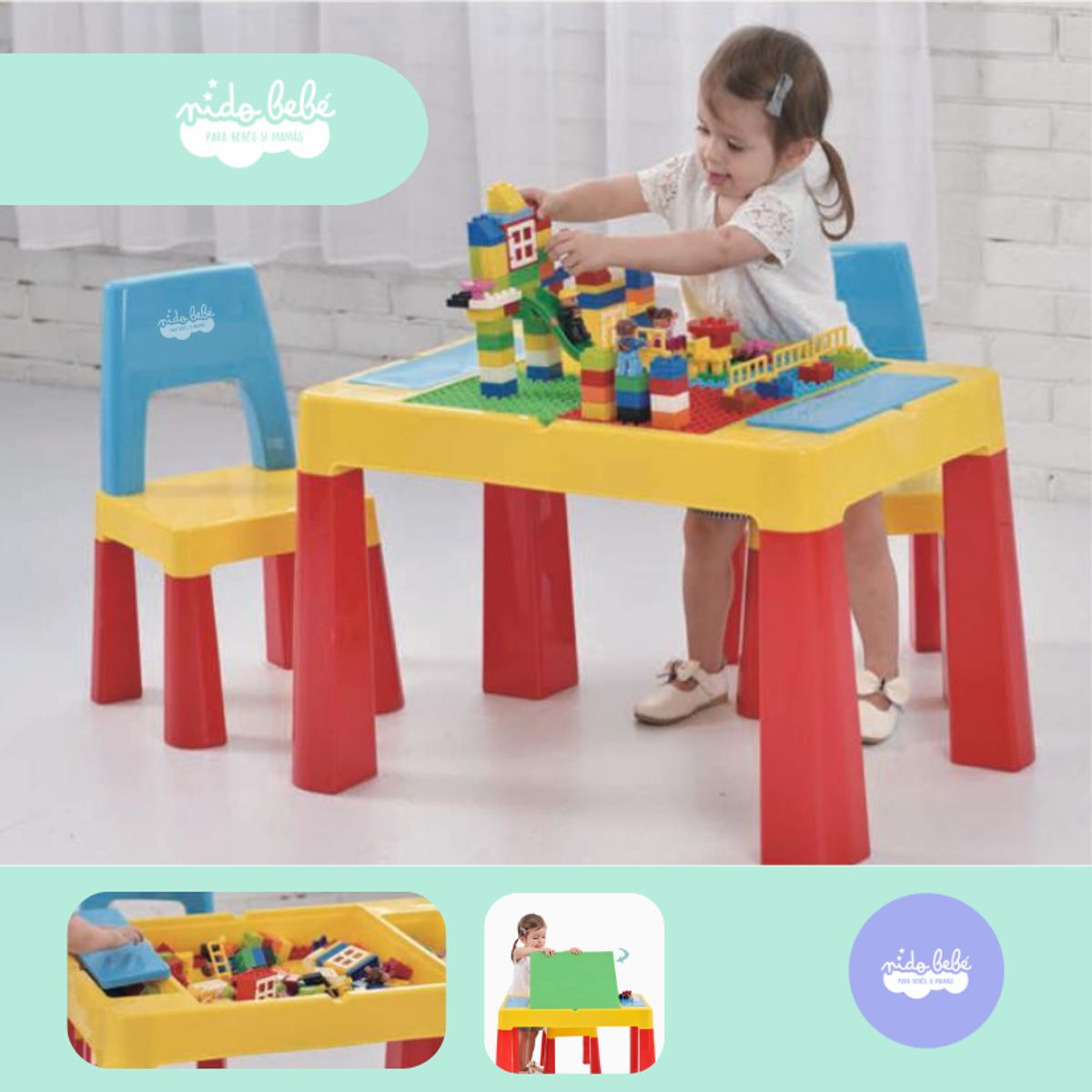 GENERICO - Mesa didactica 2 en 1 para niños multicolor