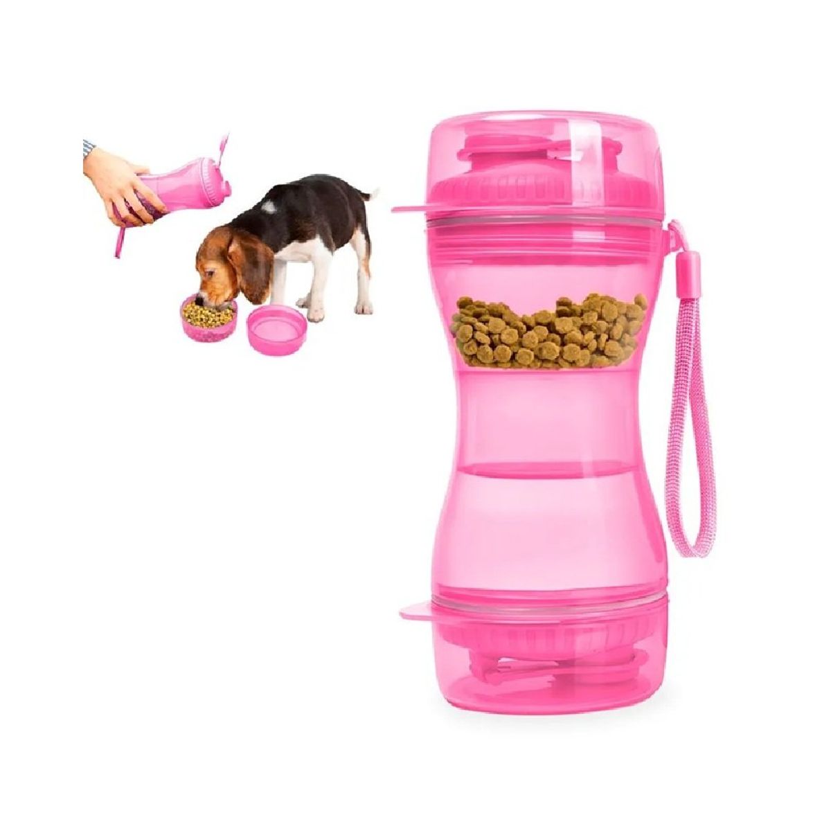 GENERICO - Tomatodo portátil 2 en 1para mascotas perro y gato rosado