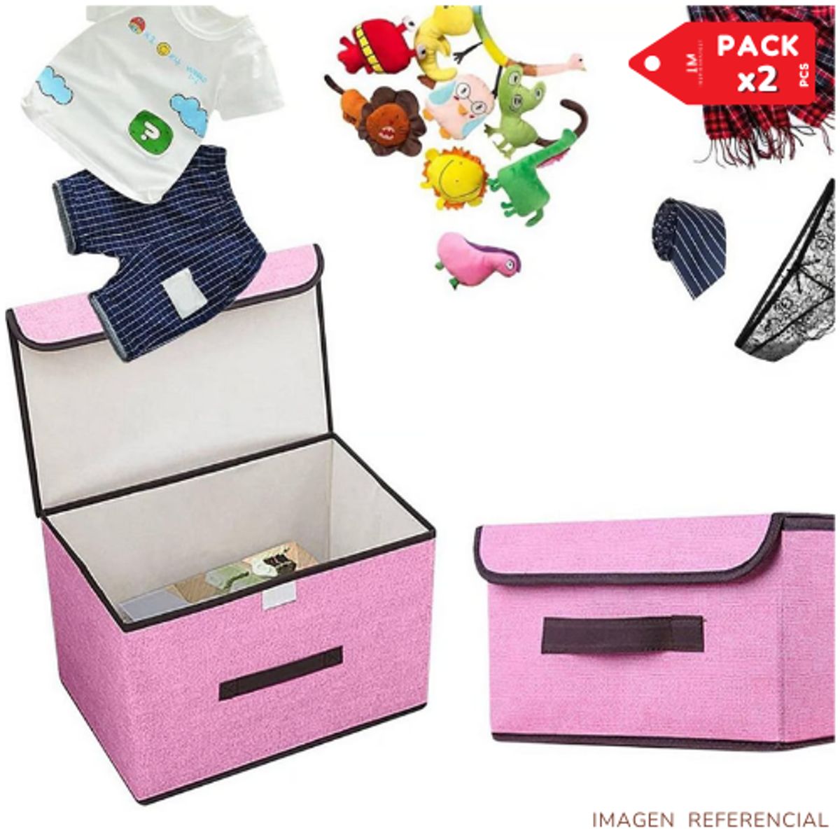 INSPIRA MARKET - Organizador multiusos de ropa caja de almacenamiento PACK X2