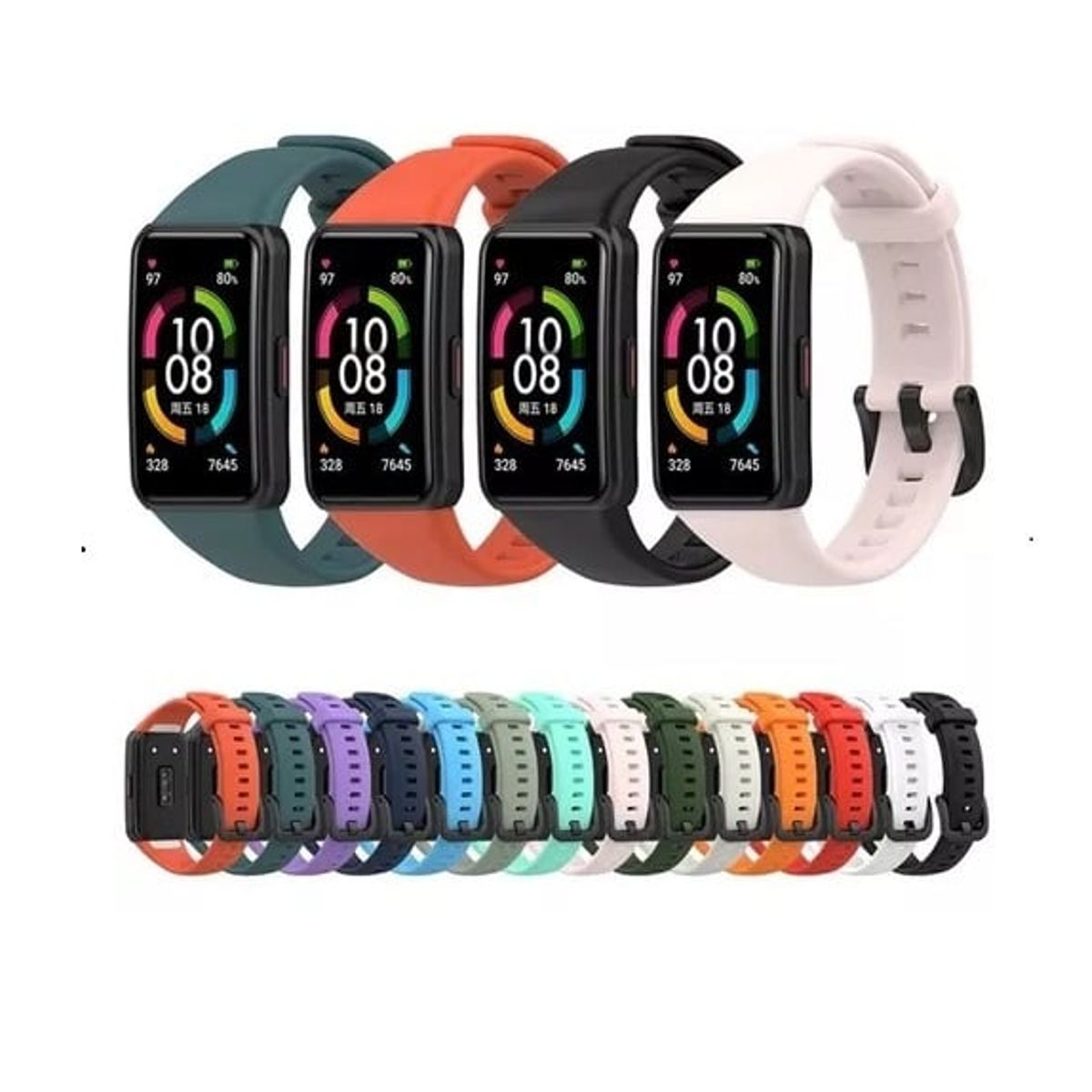 GENERICO - Correa de silicona completa para HONOR BAND 6 Rosado