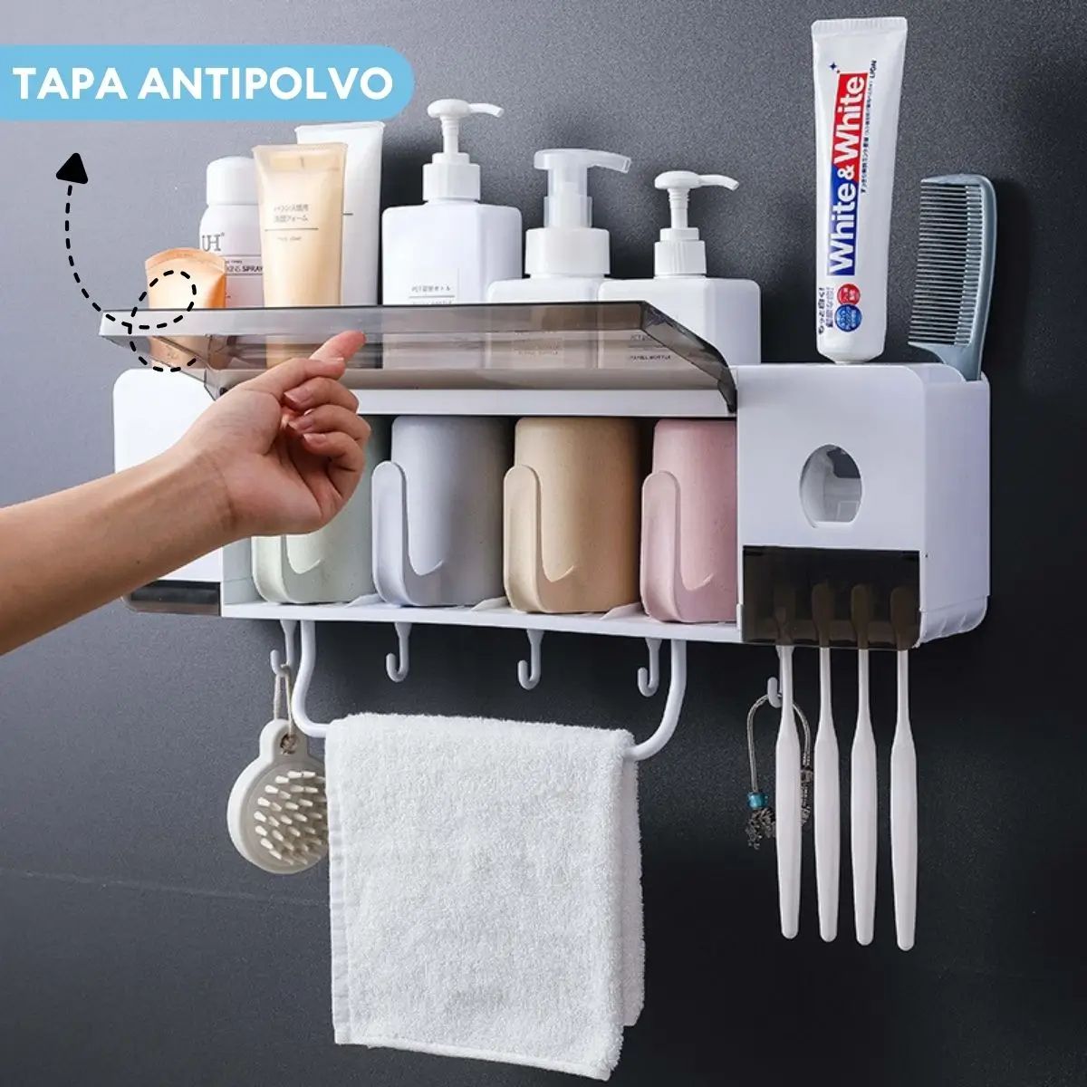 ELMEJORPRECIO - Organizador de Baño Multifuncional de 4 Tazas Baispo