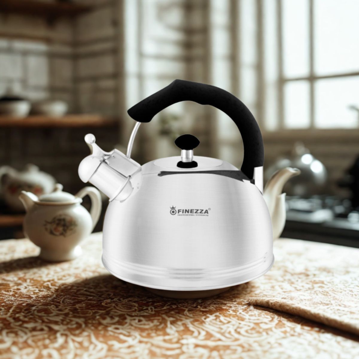 FINEZZA - Tetera de 4 Litros FINEZZA de Acero Inoxidable FF-T0038