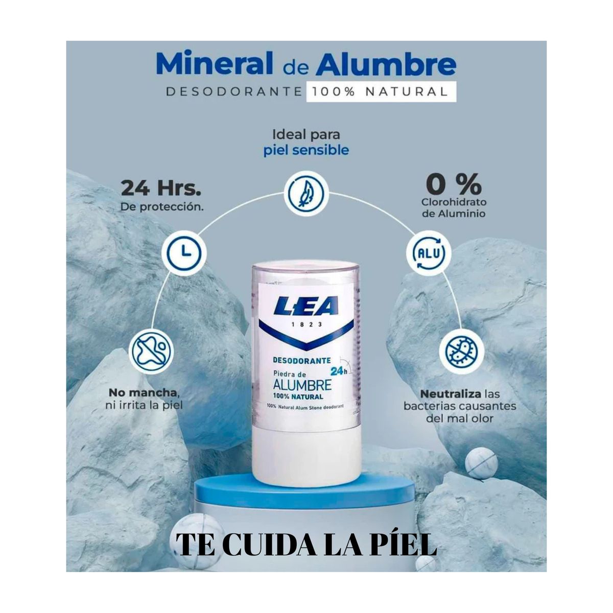 ROHS - Desodorante Piedra de Alumbre 100% Natural x 3uni