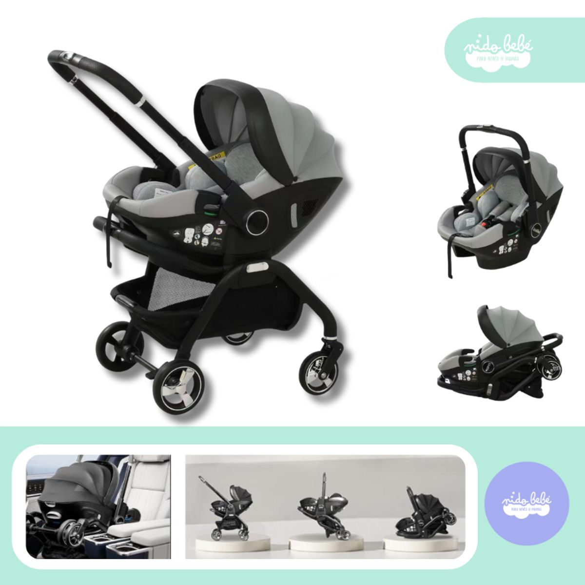 BABY - Coche convertible 2 en 1 modelo Donna edición 2025 gris