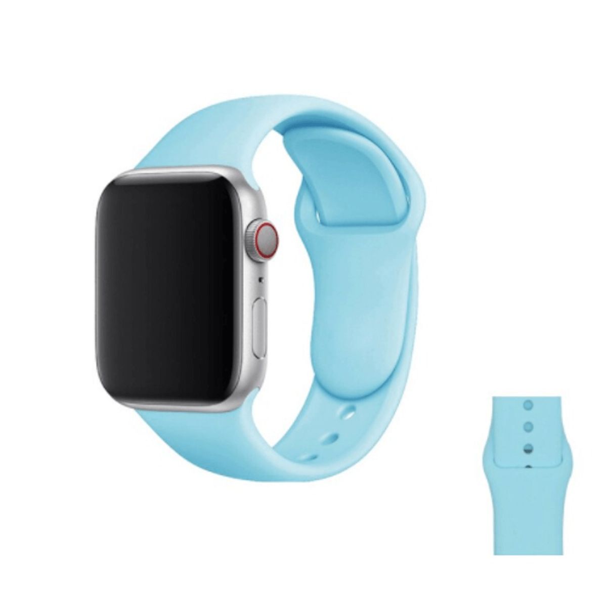 GENERICO - CORREA DE SILICONA PARA WATCH 42-44-45-49 MM CELESTE