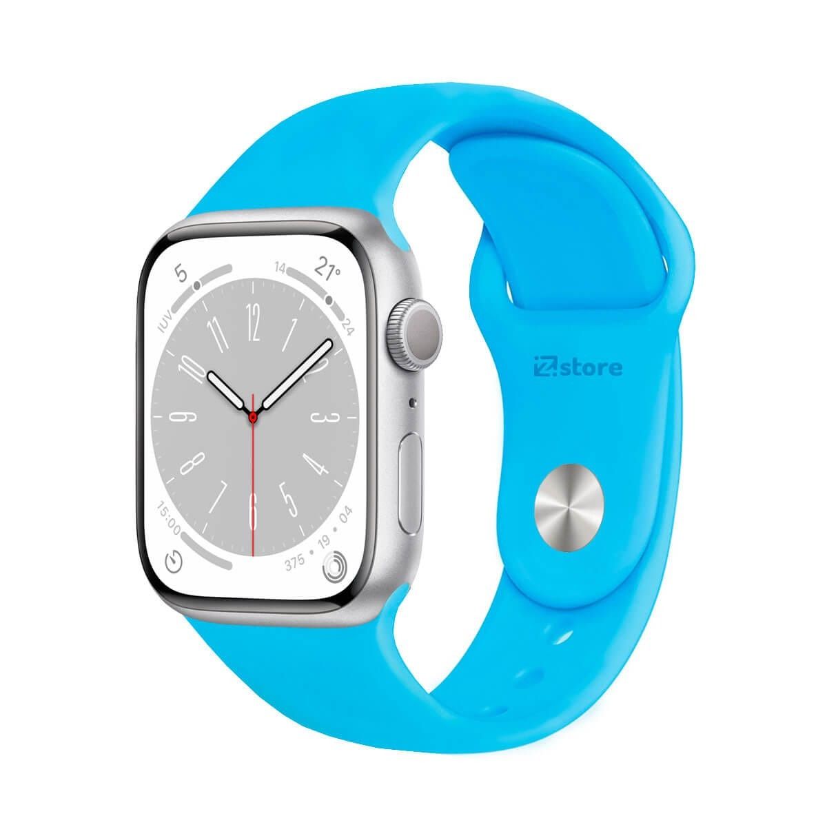 GENERICO - CORREA DE SILICONA PARA WATCH 42-44-45-49 MM AZUL OCEANO