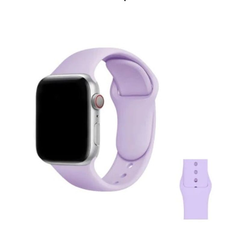 GENERICO - CORREA DE SILICONA PARA WATCH 42-44-45-49 MM MORADO PASTEL