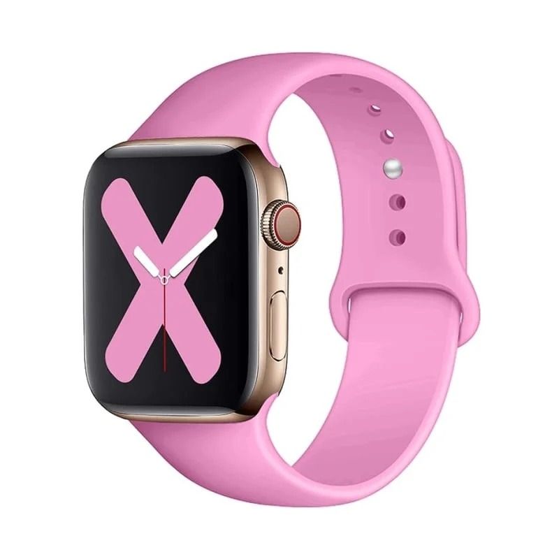 GENERICO - CORREA DE SILICONA PARA WATCH 42-44-45-49 MM ROSA BRILLANTE