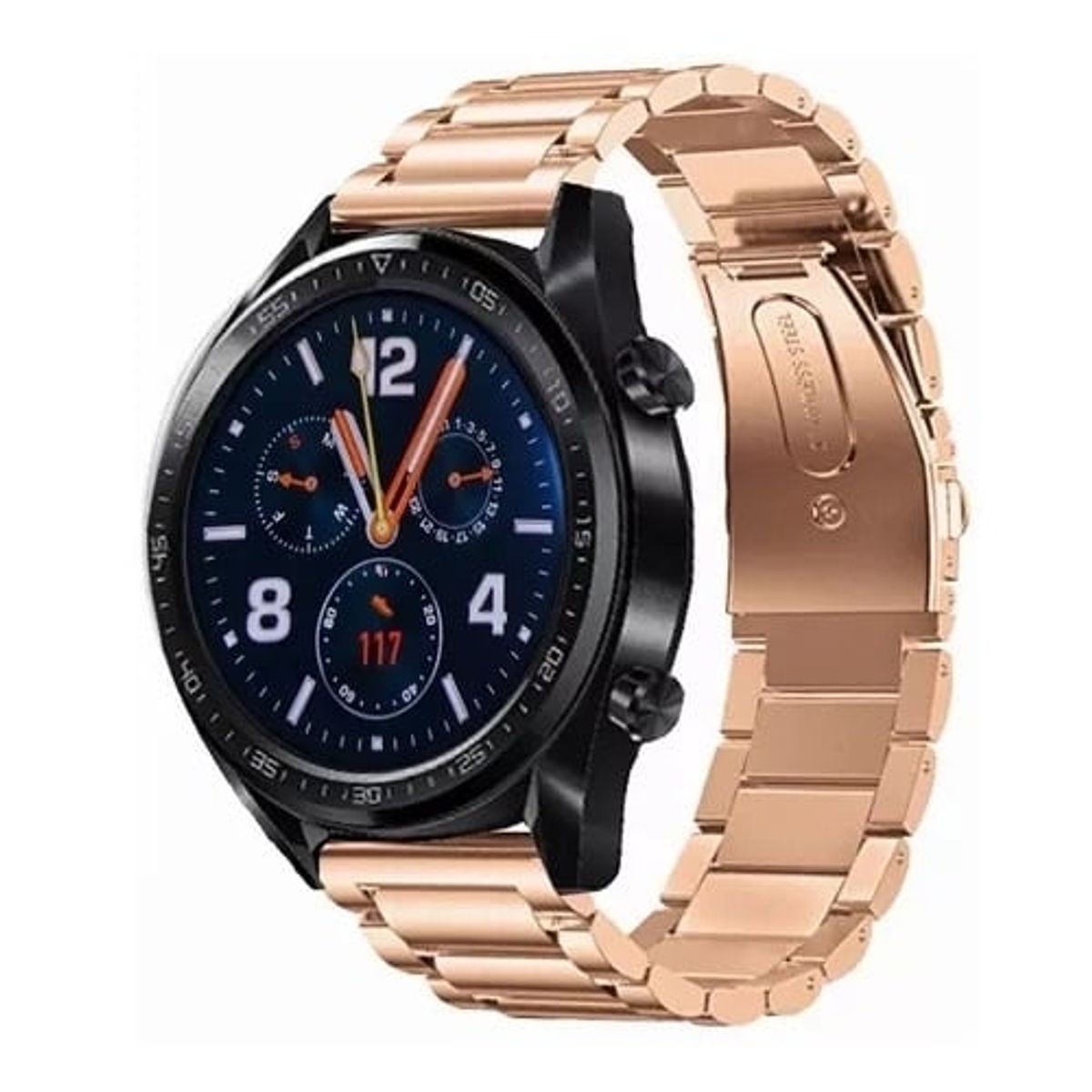 GENERICO - CORREA DE ESLABONES ACERO INOX PARA SMARTWATCH 20MM ORO ROSA