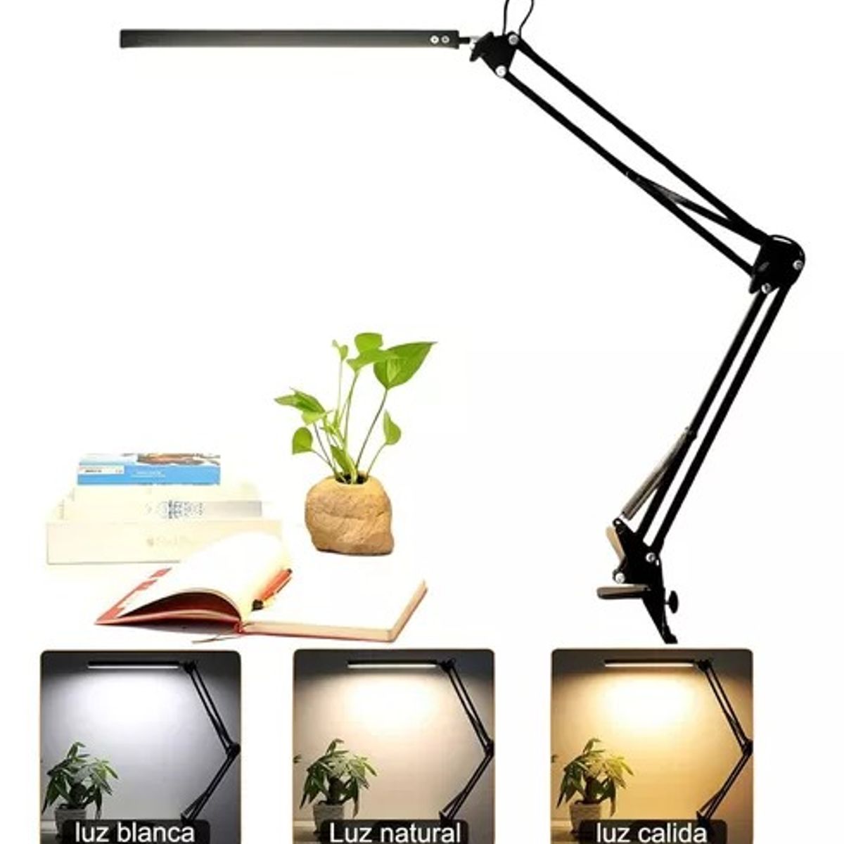 OEM - Lampara para Escritorio Mesa Luz Led Brazo Plegable 12W 360° USB