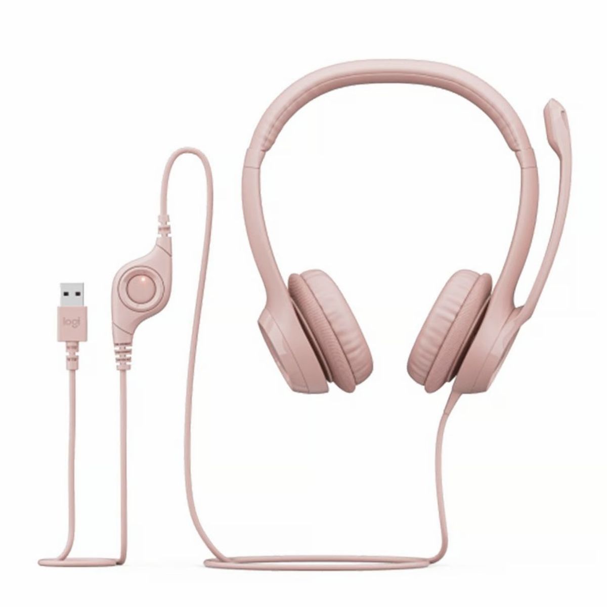 LOGITECH - AUDÍFONO CON MICRÓFONO LOGITECH H390 USB NOISE CANCELLING ROSA