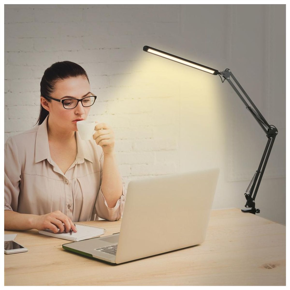 OEM - Lampara para Escritorio Mesa Luz Led Brazo Plegable 12W 360° USB