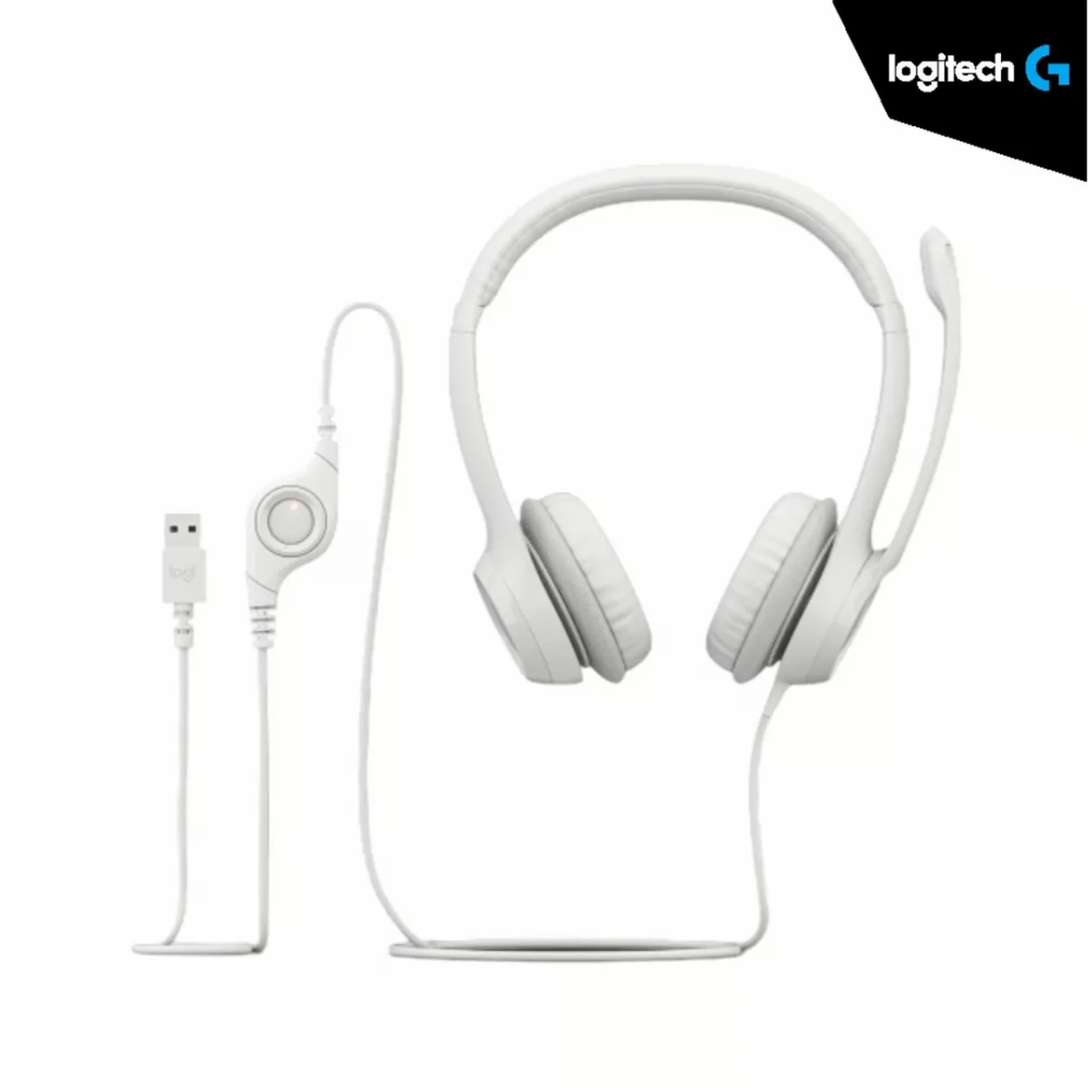 LOGITECH - AUDIFONO CMICROF LOGITECH H390 USB NOISE CANCELLING WHITE