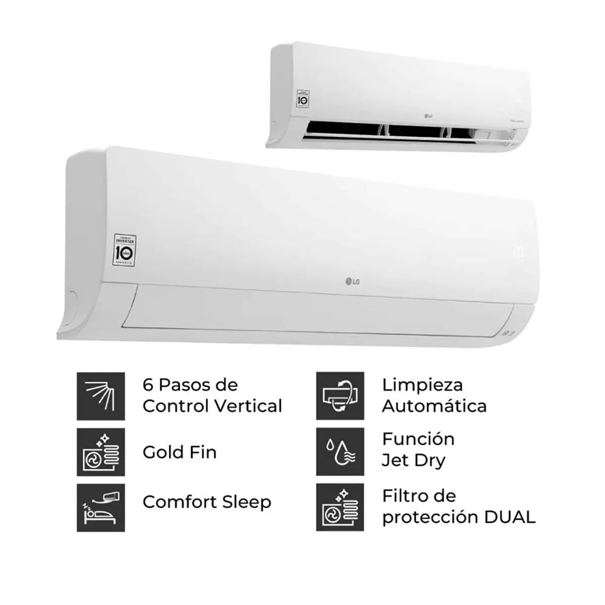 LG - DUALCOOL Aire Acondicionado Inverter 12000 BTU Función FríoCalor