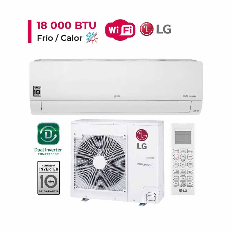LG - DUALCOOL Aire Acondicionado Inverter 18000 BTU Función FríoCalor