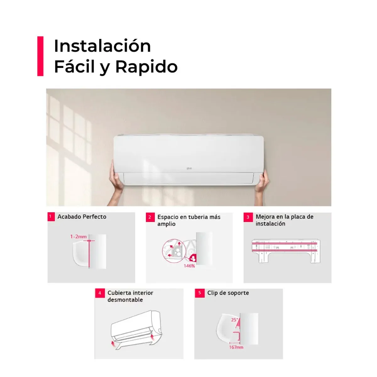 LG - Aire Acondicionado LG Split 12000 BtuH Convencional Frío Solo