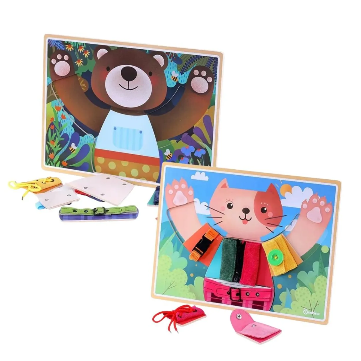 GENERICO - Tablero Didactico Para Vestir Oso Y Gatito