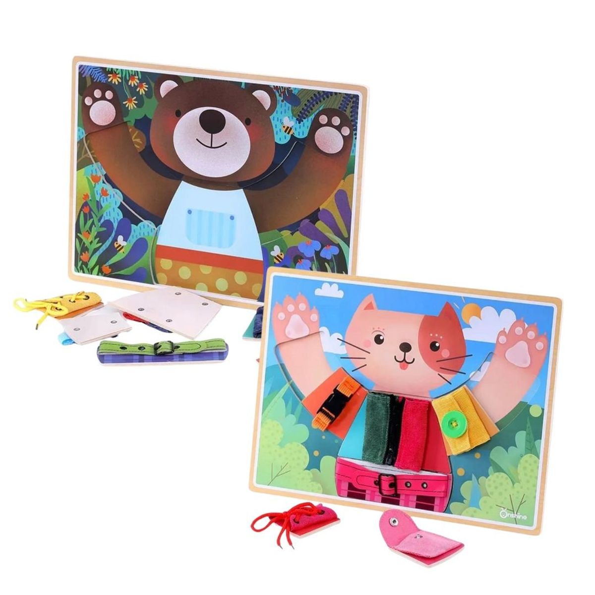 GENERICO - Tablero Didactico Para Vestir Oso Y Gatito