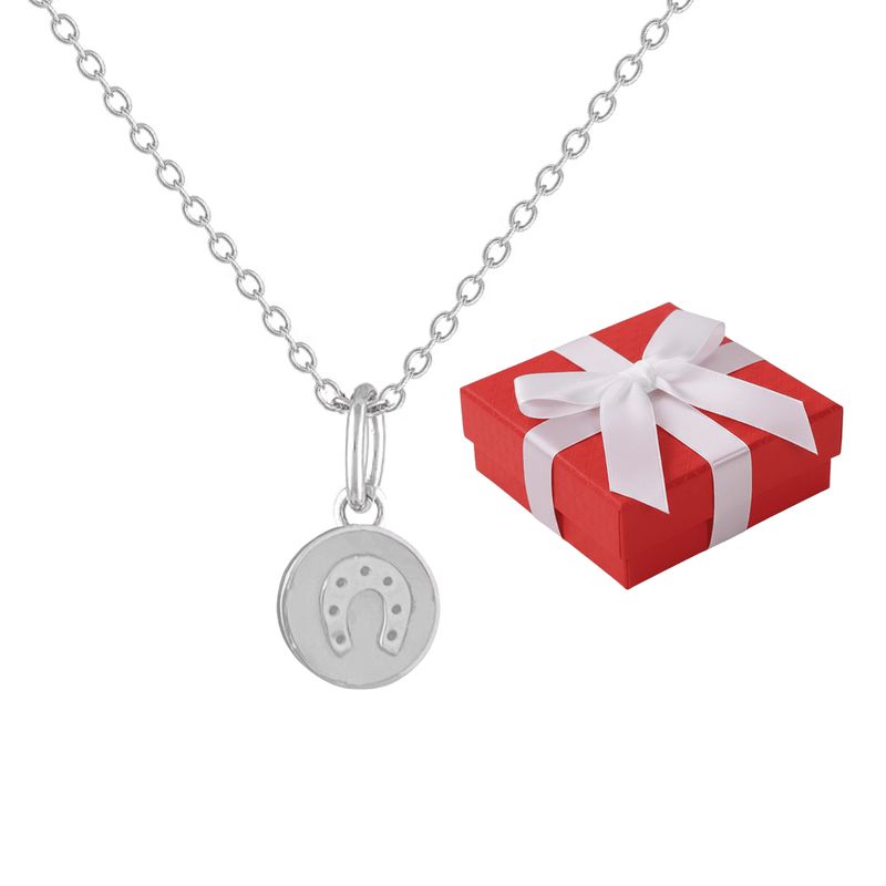 GENERICO - Collar Herradura Piedra Nácar Regalo Mamá Joya Plata