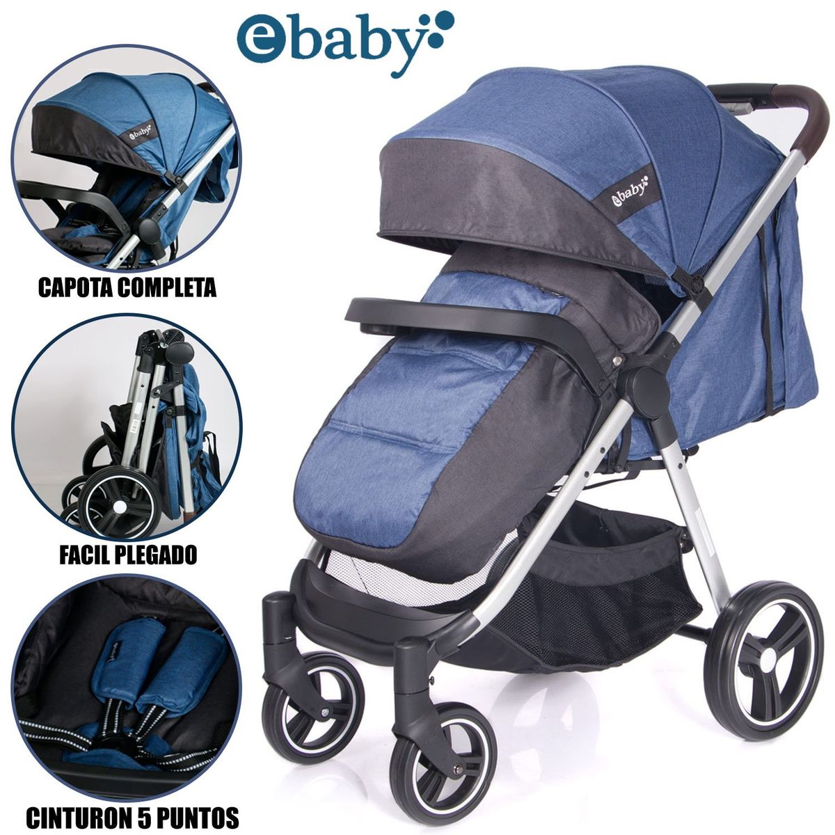 EBABY - Coche de Paseo «Atton Delux» Ebaby Azul
