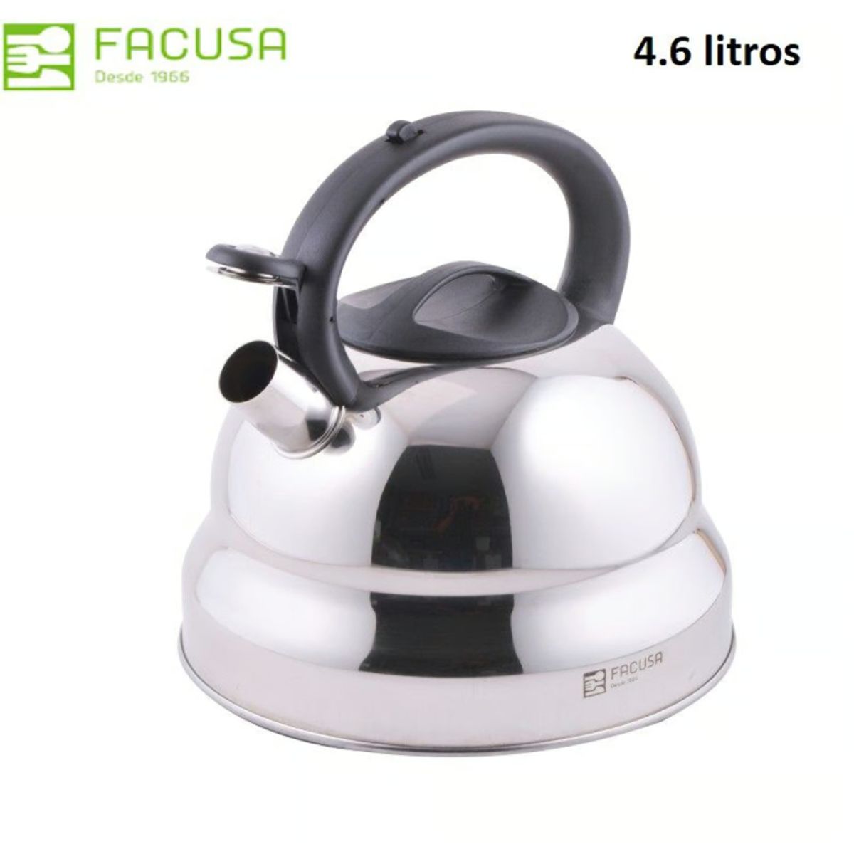 FACUSA - Tetera Acero Inoxidable Facusa de 4.6 litros con Silbador
