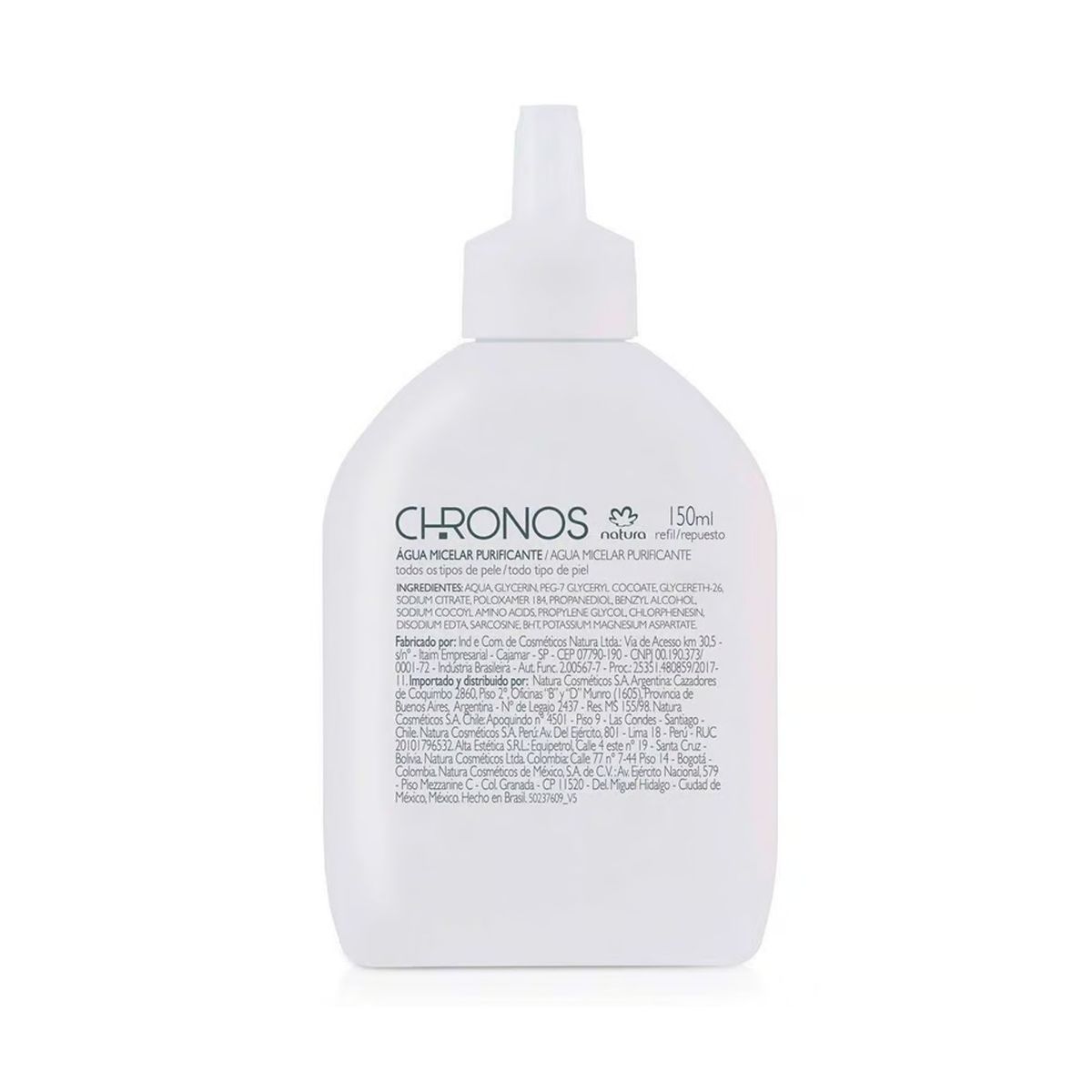 NATURA - Repuesto Agua micelar purificante Todo tipo piel Chronos