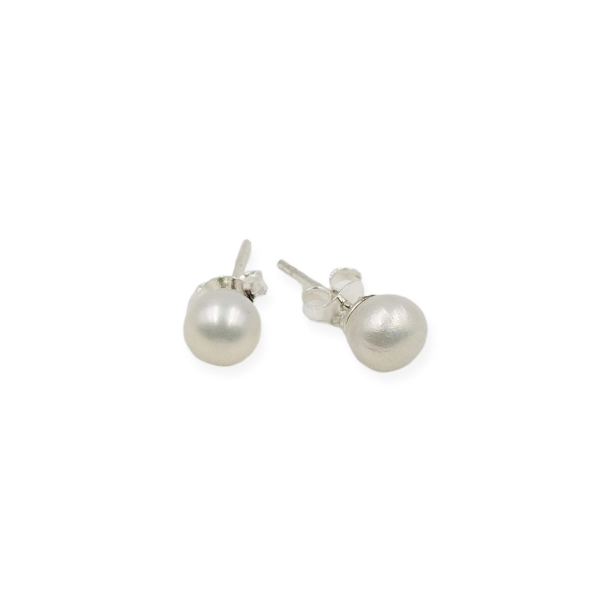 SANTORAL - Aretes Perlas 6mm - Plata