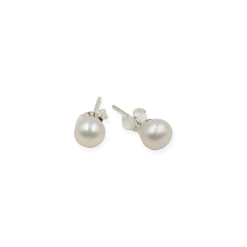 SANTORAL - Aretes Perlas 6mm - Plata