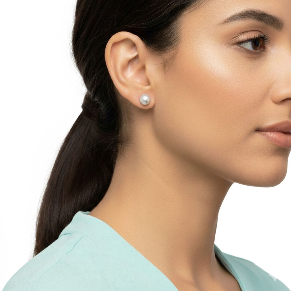 SANTORAL - Aretes Perlas 6mm - Plata